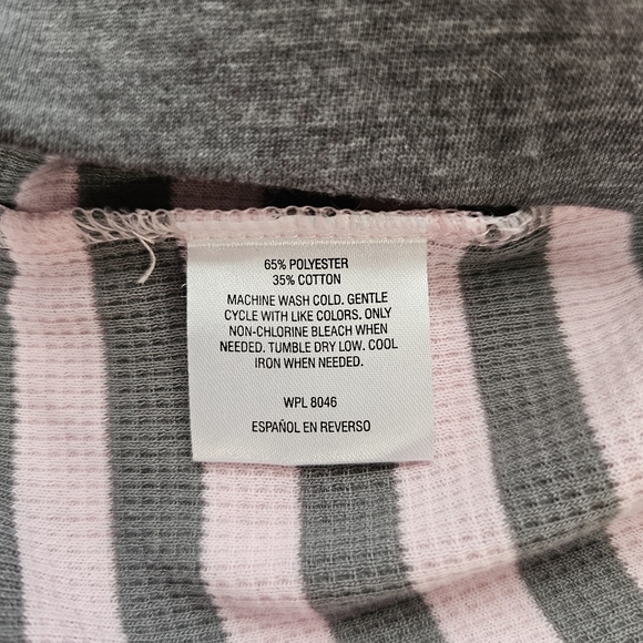 Jenni Intimates Jogger Pajama Bottoms Waffle Knit Gray and Pink Size XL - Picture 4 of 4